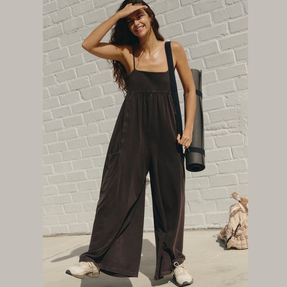 FP Movement Hot Shot Strappy Onesie Jumpsuit Black Jumper small